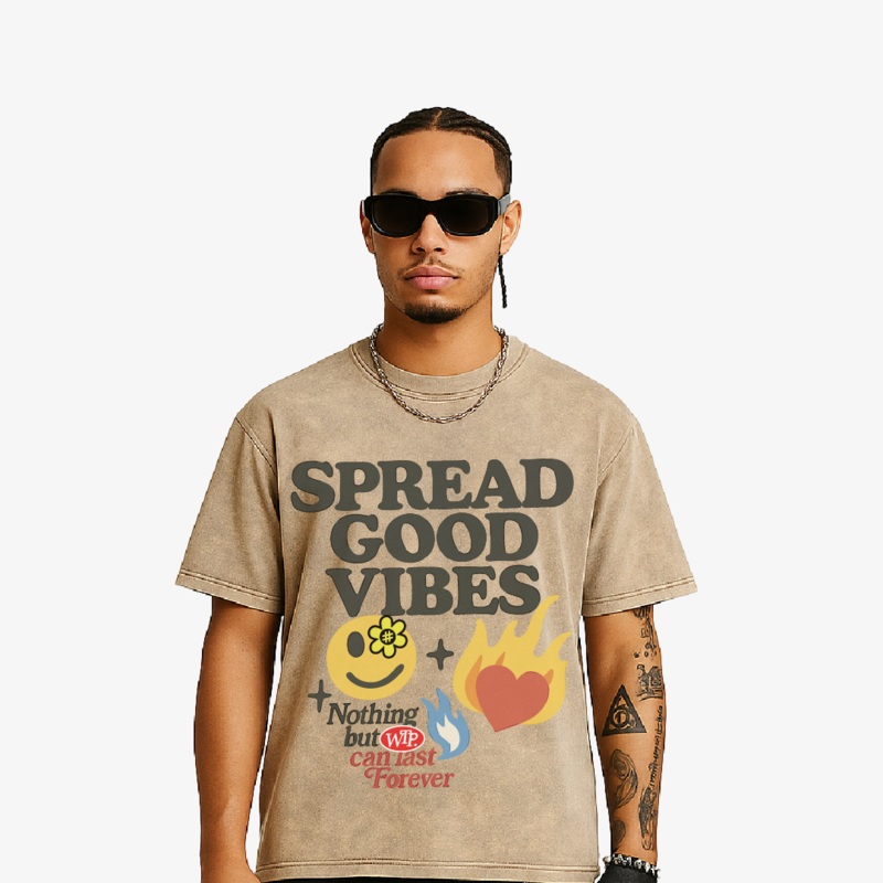 GOODVIBES Tee | Washed White|XS|S|M|L|XL