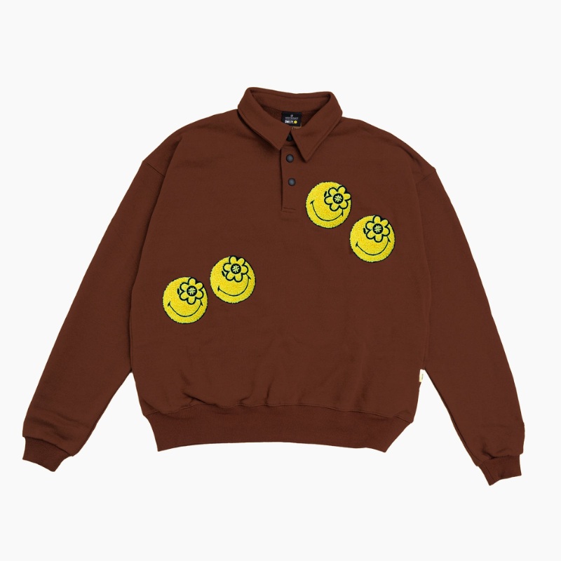 SMILEYWORLD ENCHANTING L/S POLO | BROWN