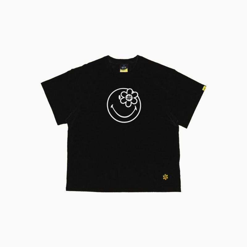 SMILEYWORLD OUTLINE TSHIRT | BLACK