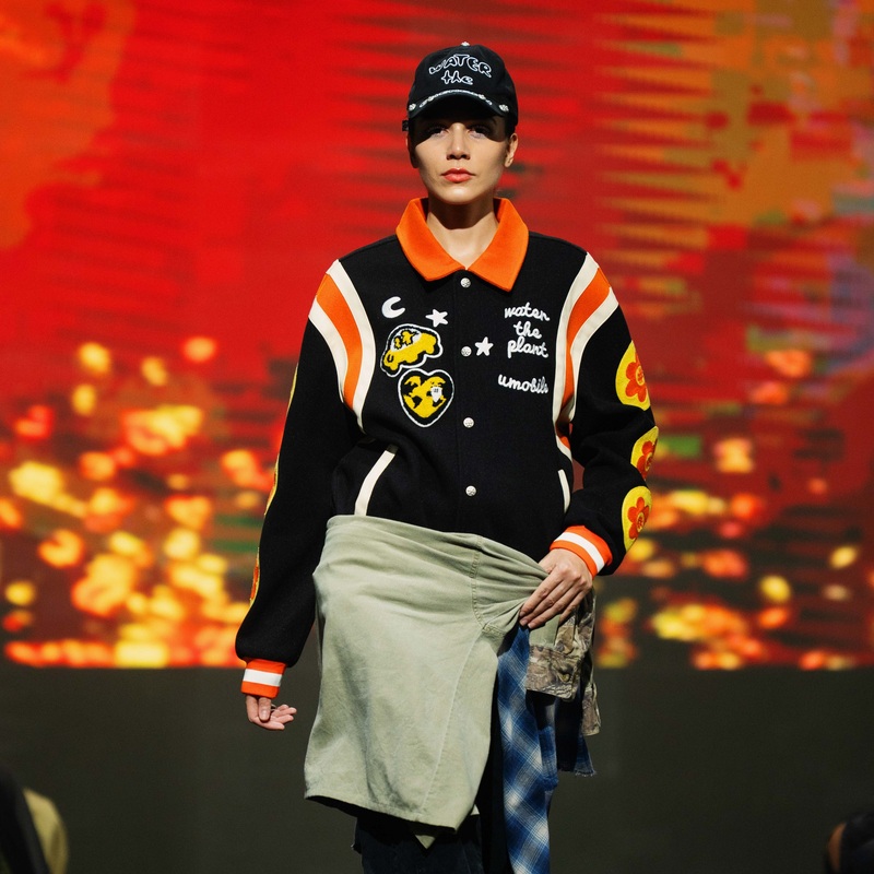 WTP x UM EXPLORER Varsity Jacket | Black Orange