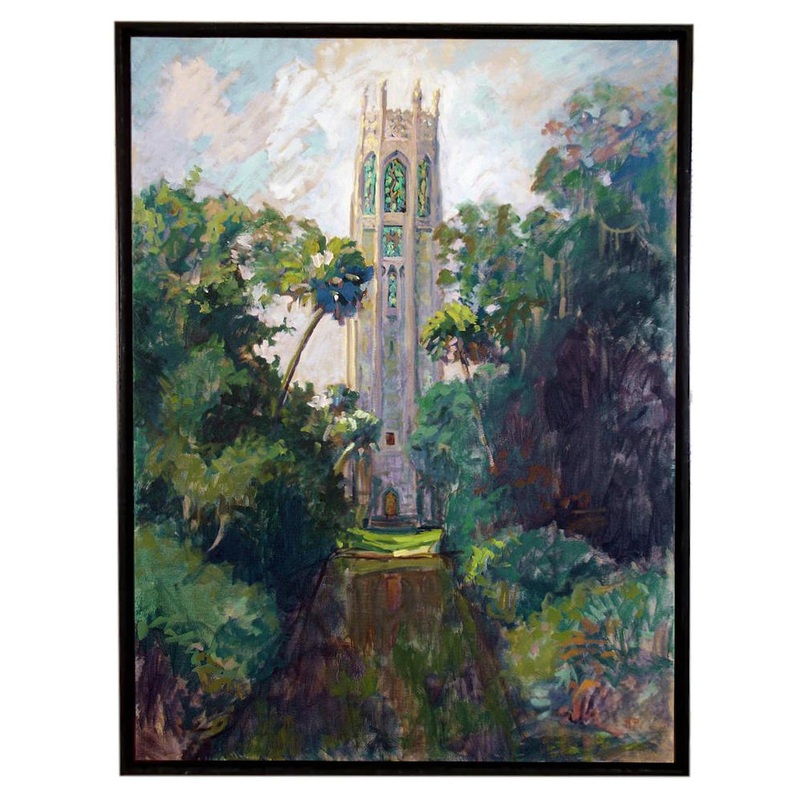 Bok Tower Framed Gicle Canvas