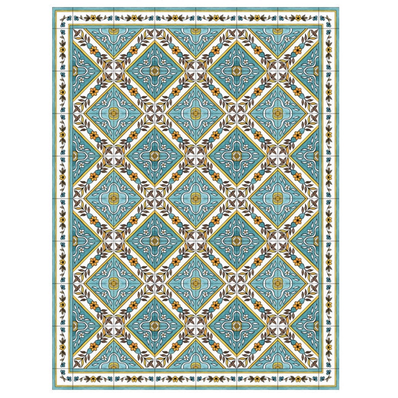 Vinyl Rugs – El Retiro Green Tile