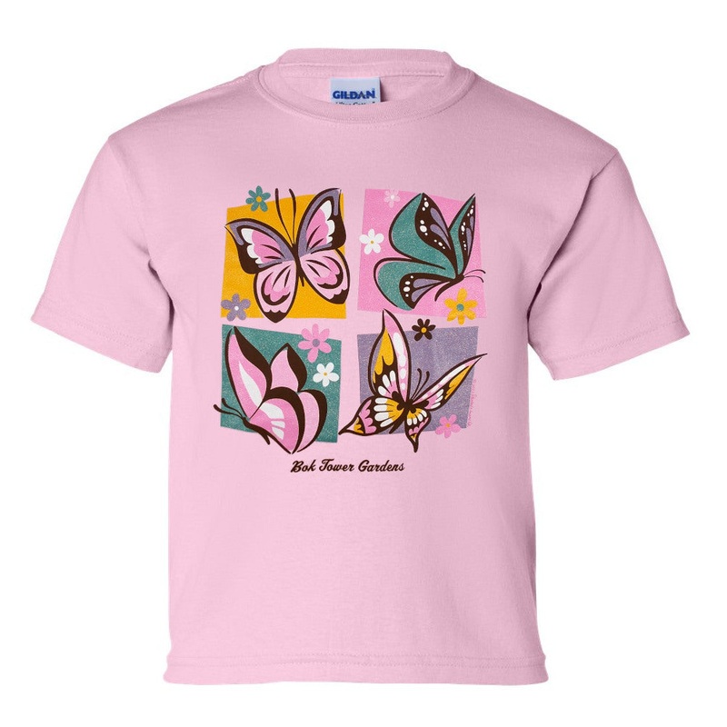 Youth Tee Shirt – Butterfly Squares