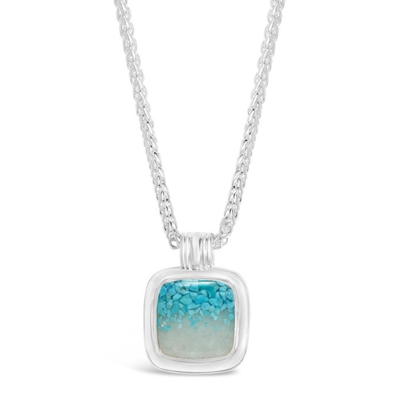 Cushion Cut Necklace – Turquoise Gradient