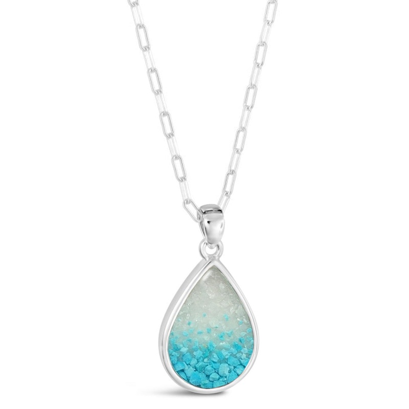 Large Teardrop Necklace – Turquoise Gradient