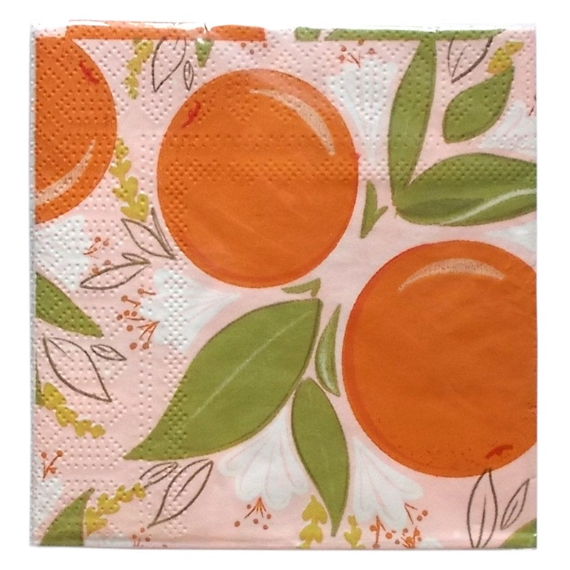 Paper Cocktail Napkins – Blossoming Oranges