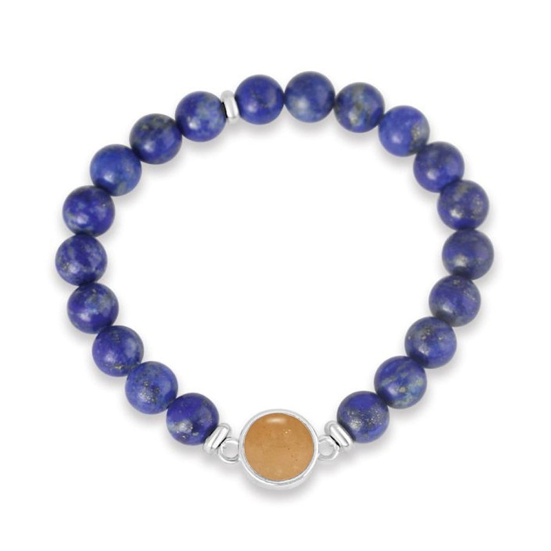 Round Beaded Bracelet – Lapis