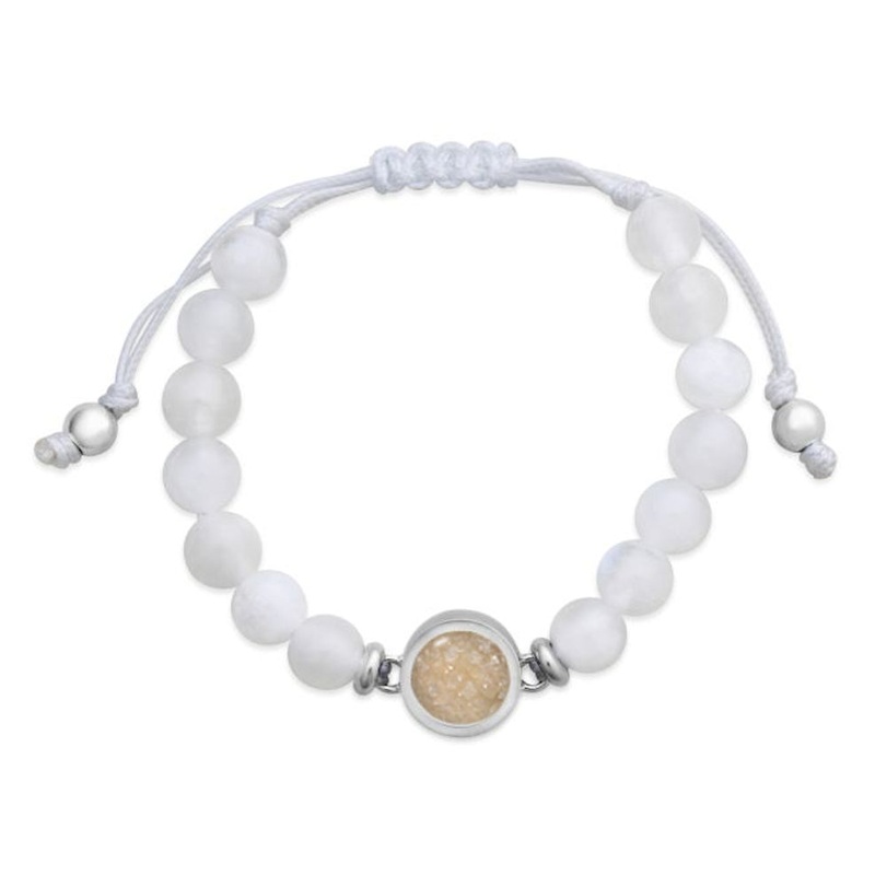 Round Beaded Bracelet – Moonstone Adjustable