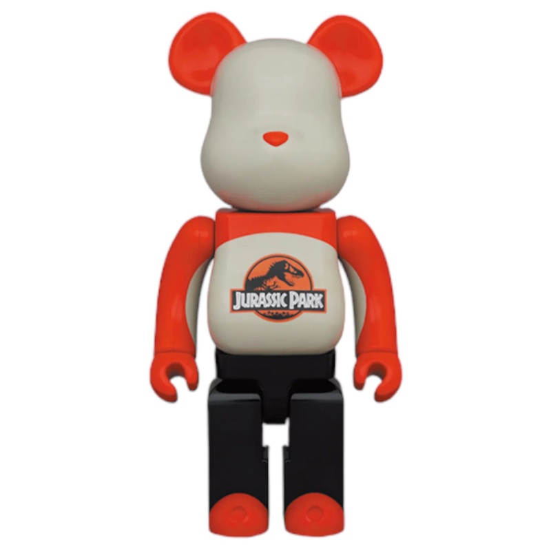 Bearbrick Jurassic Park 1000% – Red and White Collectible Figurine