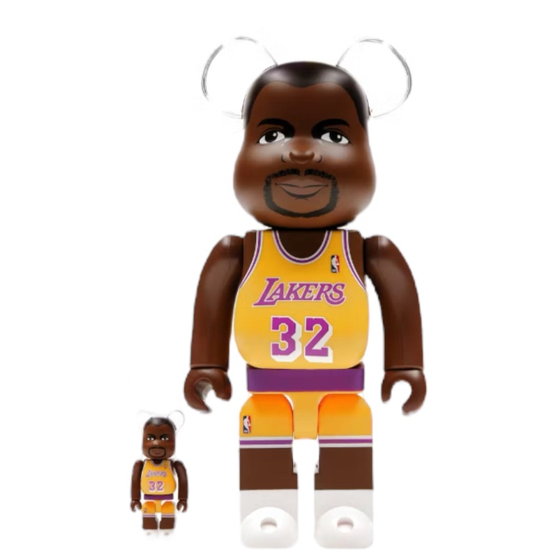 Bearbrick NBA Magic Johnson Set – Yellow & Purple Collectible 100% & 400% Set