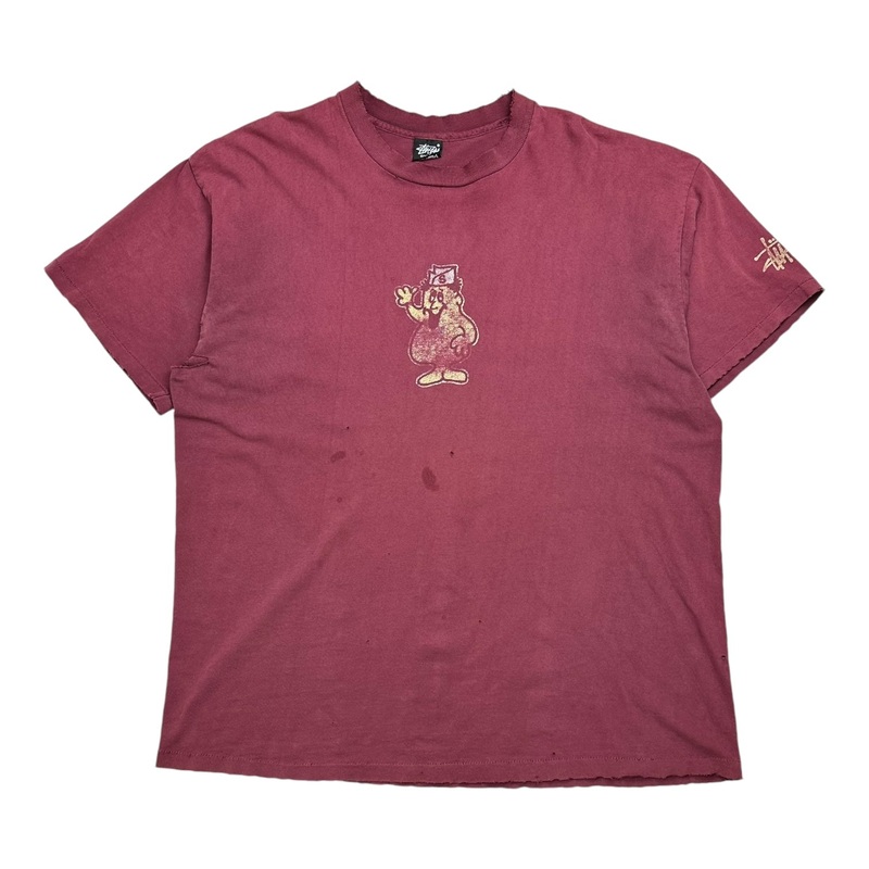 Vintage Stussy Peanut Man Tee Burgundy