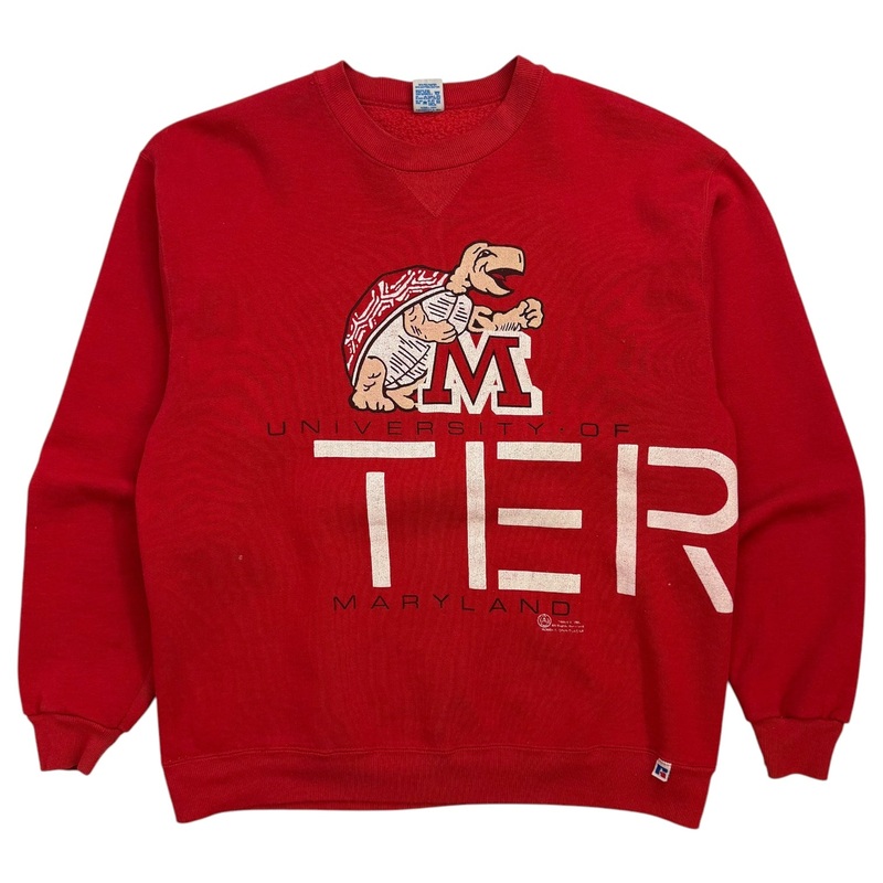 Vintage Russell Athletics Unviersity Of Maryland Crewneck Red