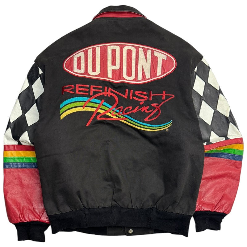 Vintage Jeff Hamilton Leather & Canvas NASCAR Jacket