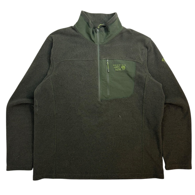Vintage Mountain Hard Wear Half Zip Sweater Green