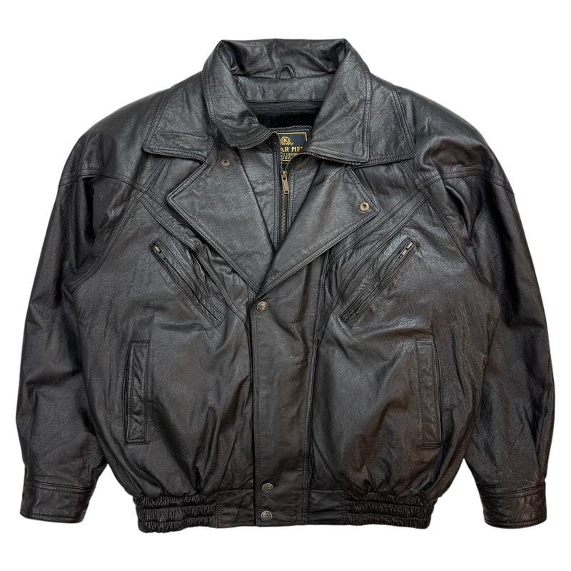 Vintage Oscar Piel Leather Jacket Black