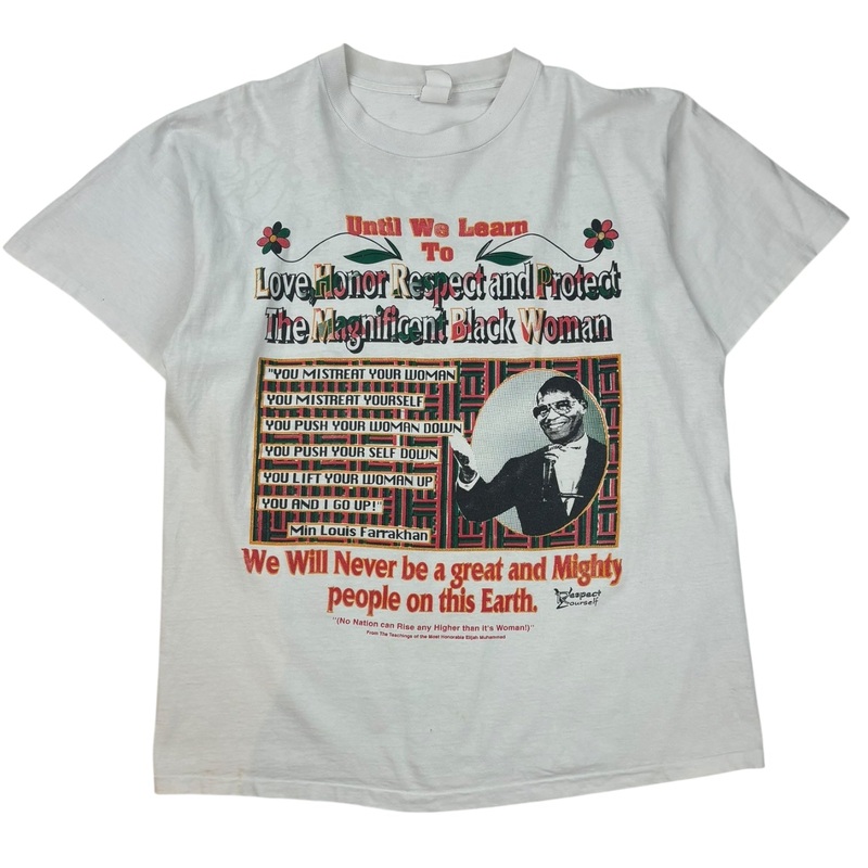 Vintage Min Louis Farrakhan Until We Learn T-Shirt White
