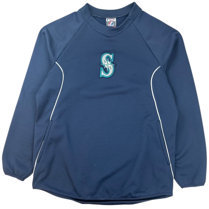 Vintage Seattle Mariners Warm-Up Pullover Navy