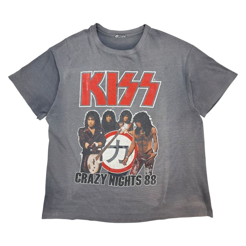 1988 Kiss Crazy Nights 88 Tee Faded Black