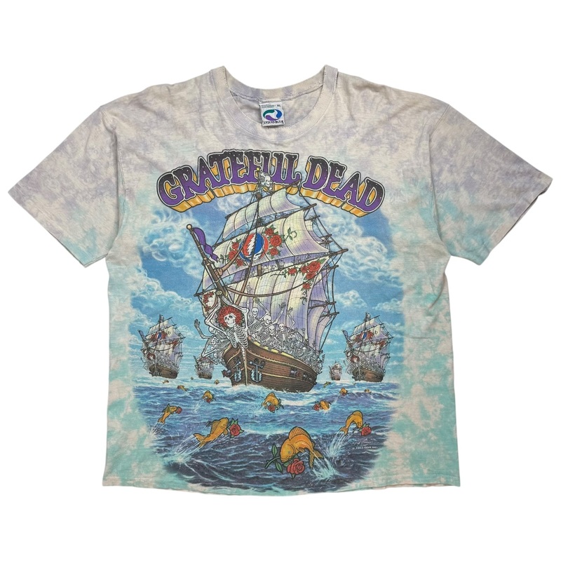 1993 Liquid Blue Grateful Dead Ship Of Fools Tee White