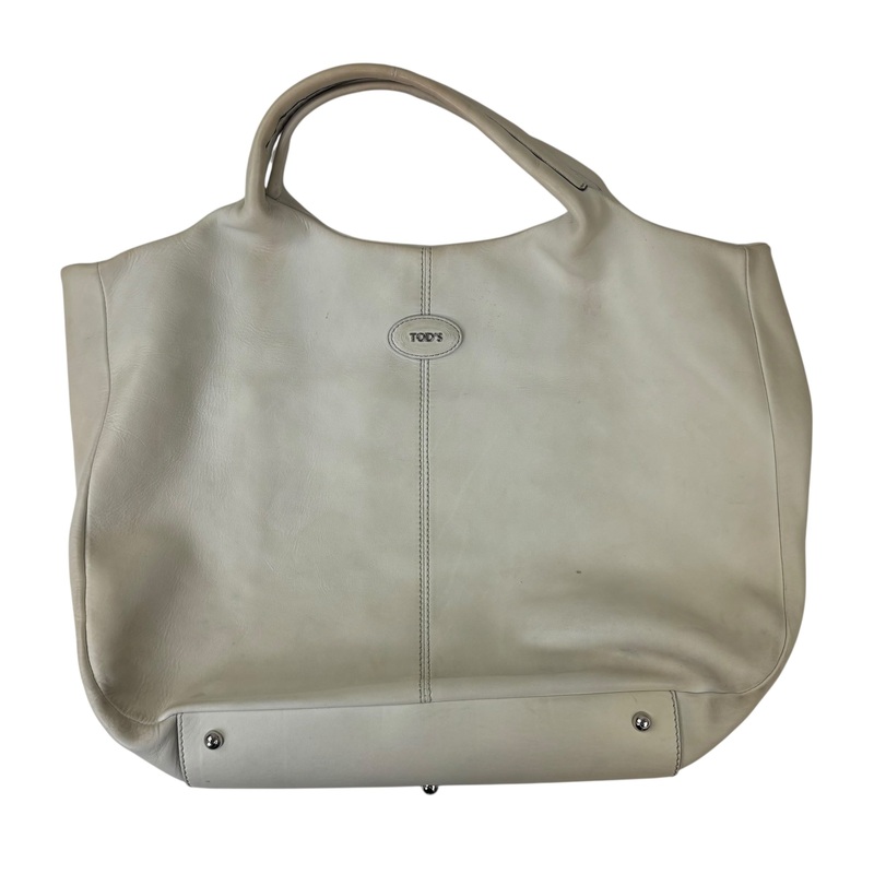 Tods Leather Shopping Tote White