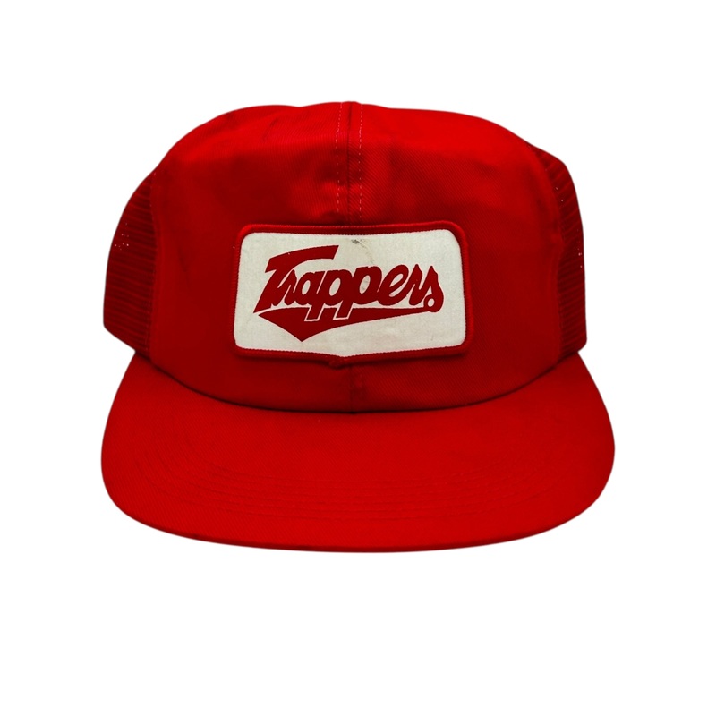 Vintage Edmonton Trappers Trucker Hat Red