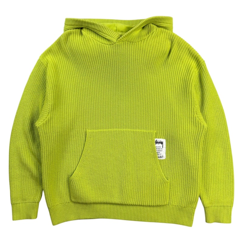 Stussy Cotton Knit Hoodie Lime