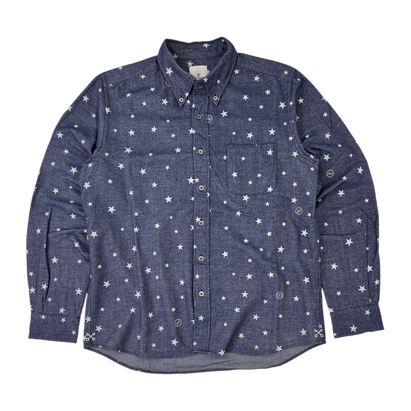 Uniform Experiment Star Flannel Long Sleeve Button Up Shirt