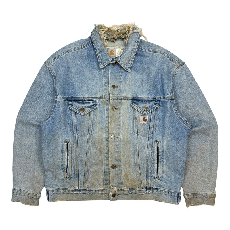 Vintage Carhartt Denim Button Up Jacket Light Wash