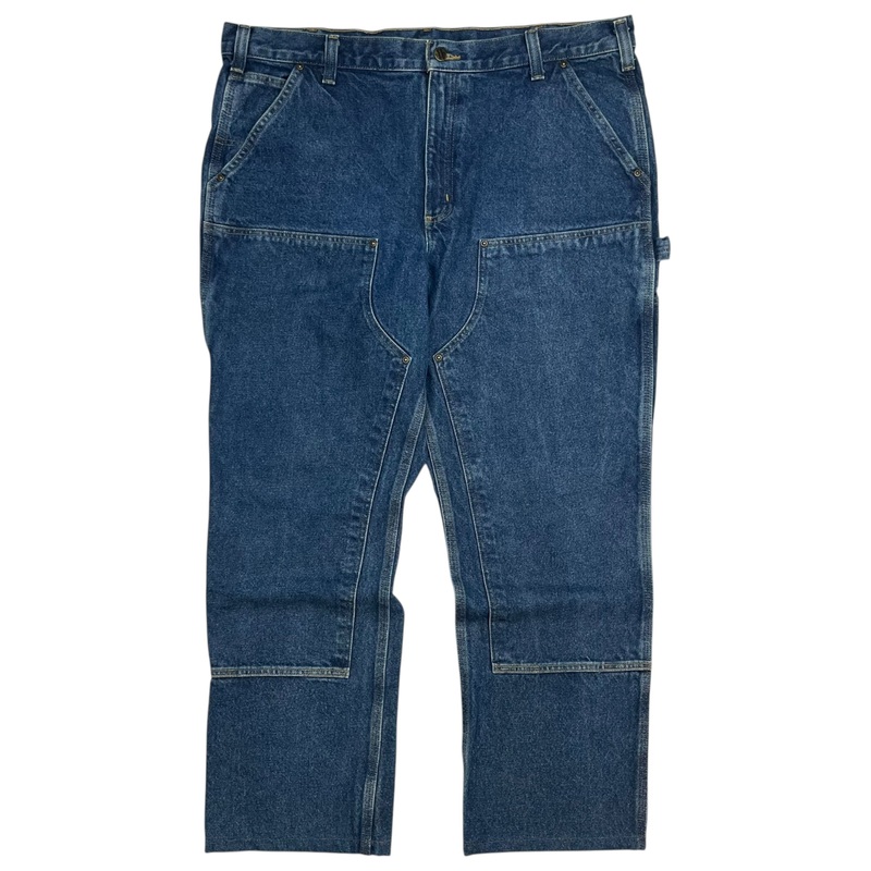 Vintage Carhartt Double Knee Denim Work Pants Blue