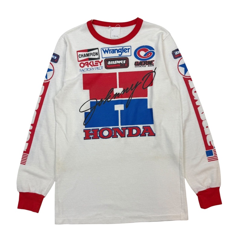 Vintage Honda Answer Motorcross Thermal L/S Tee White/Red