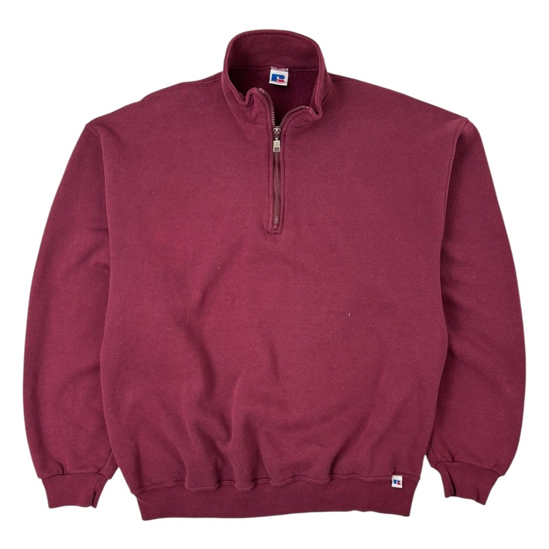 Vintage Russell Athletics Quarter-Zip Sweatshirt Maroon