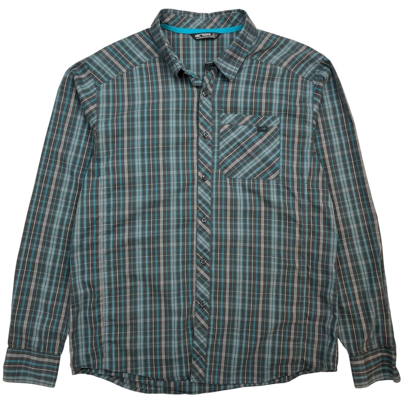 Arcteryx Button Up Shirt Plaid Blue/Grey