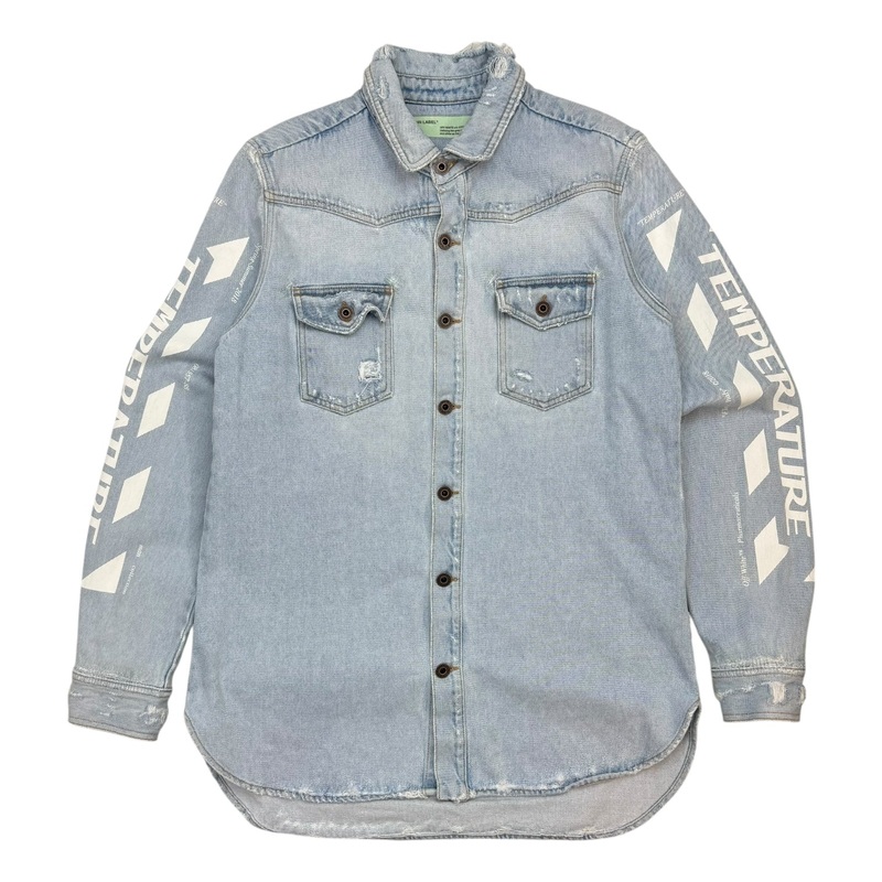 Off-White Temperature Button Up Shirt Light Blue