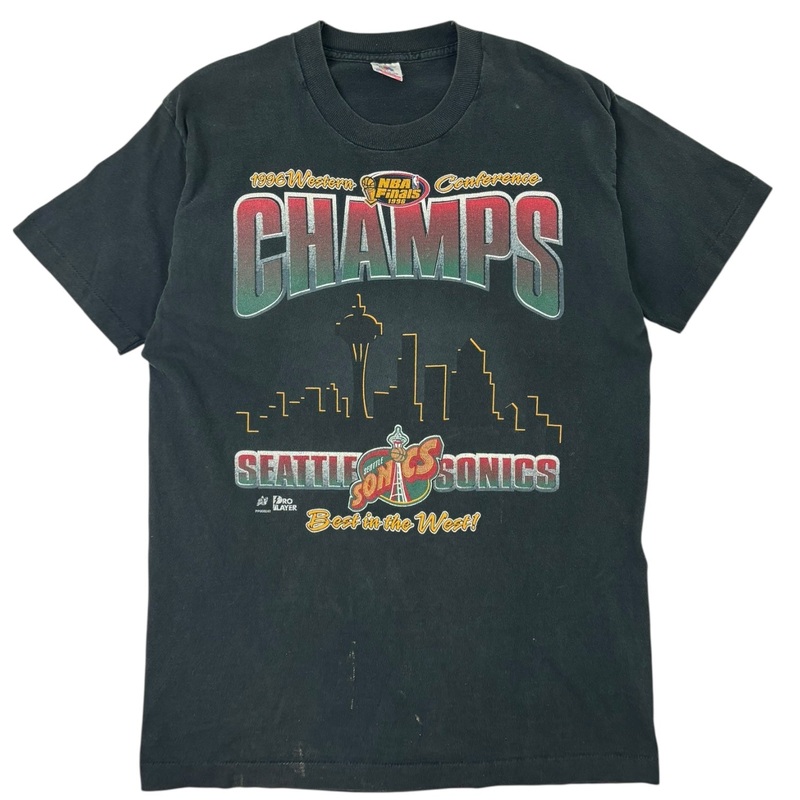 Vintage 1996 Seattle Sonics Western Conference T-Shirt Black