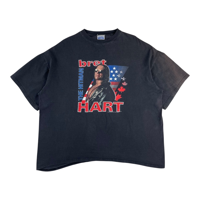 Vintage Bret The Hitman Hart Flag T-Shirt