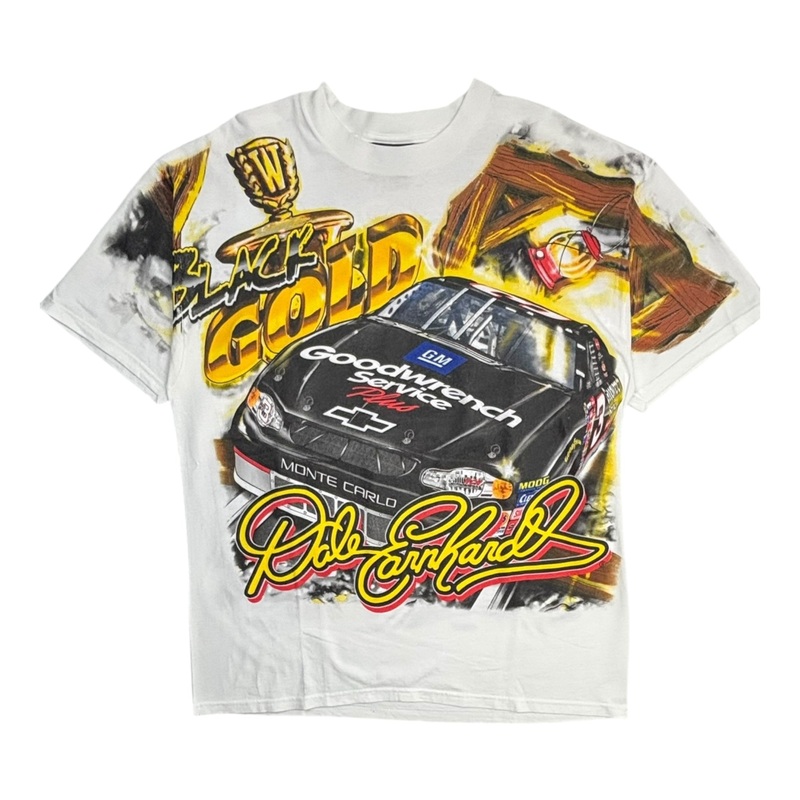 Vintage Dale Earnhardt Black Gold Nascar All Over Print T-Shirt