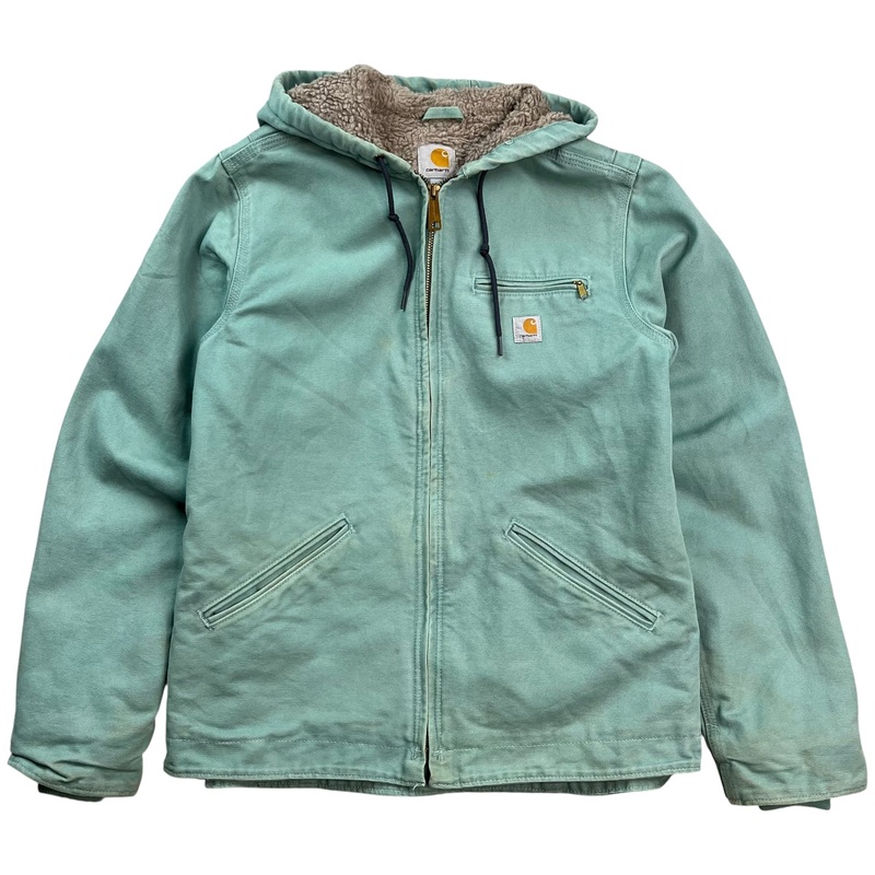 Vintage Women’s Carhartt Hooded Detroit Jacket Teal Blue