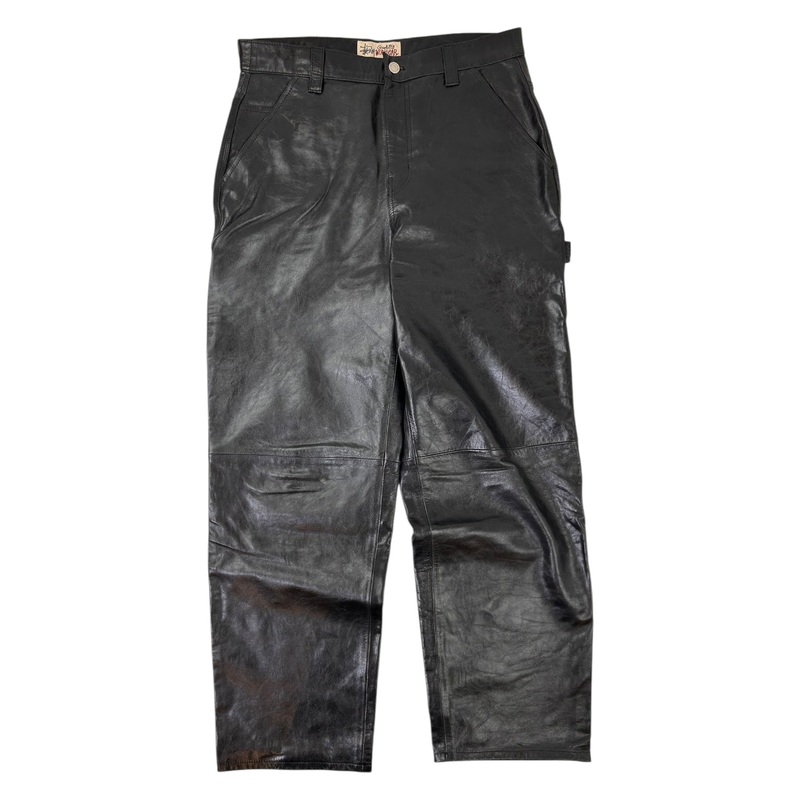 Stussy Leather Carpenter Pants Black