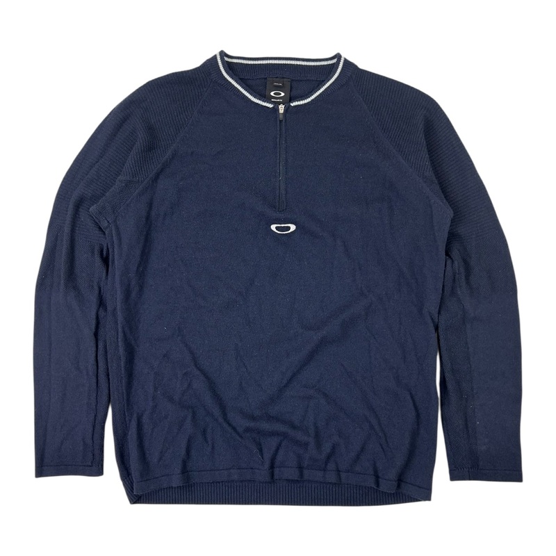Vintage Oakley Quarter Zip Long Sleeve Sweater Navy