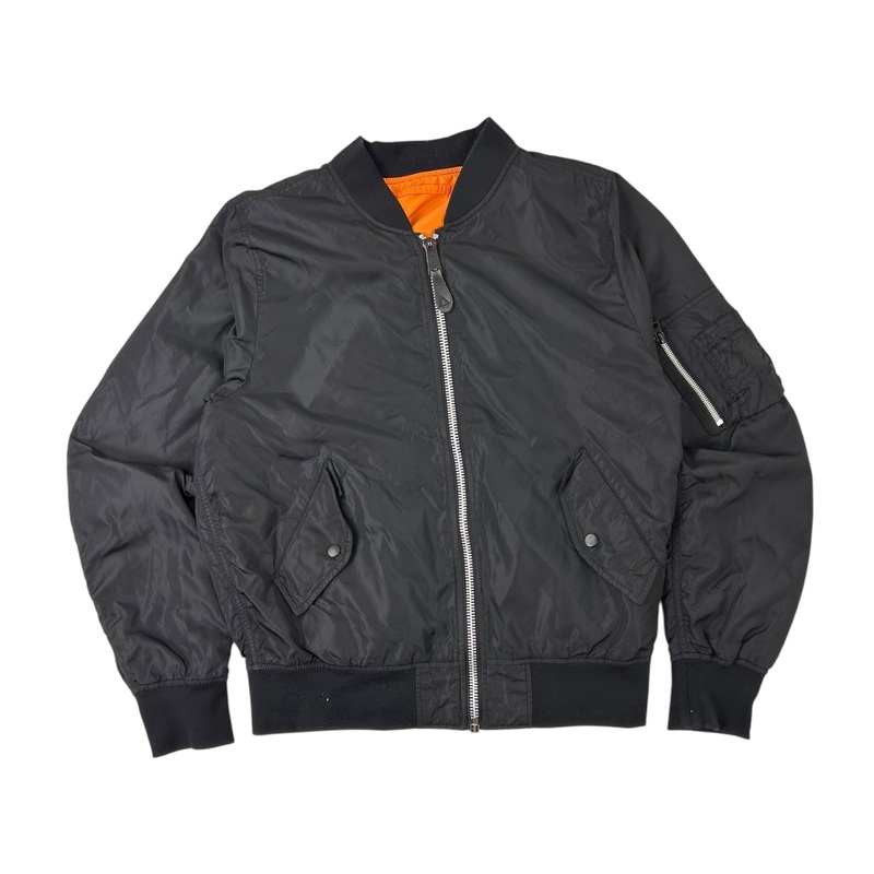 Vintage Reversible Bomber Jacket Black