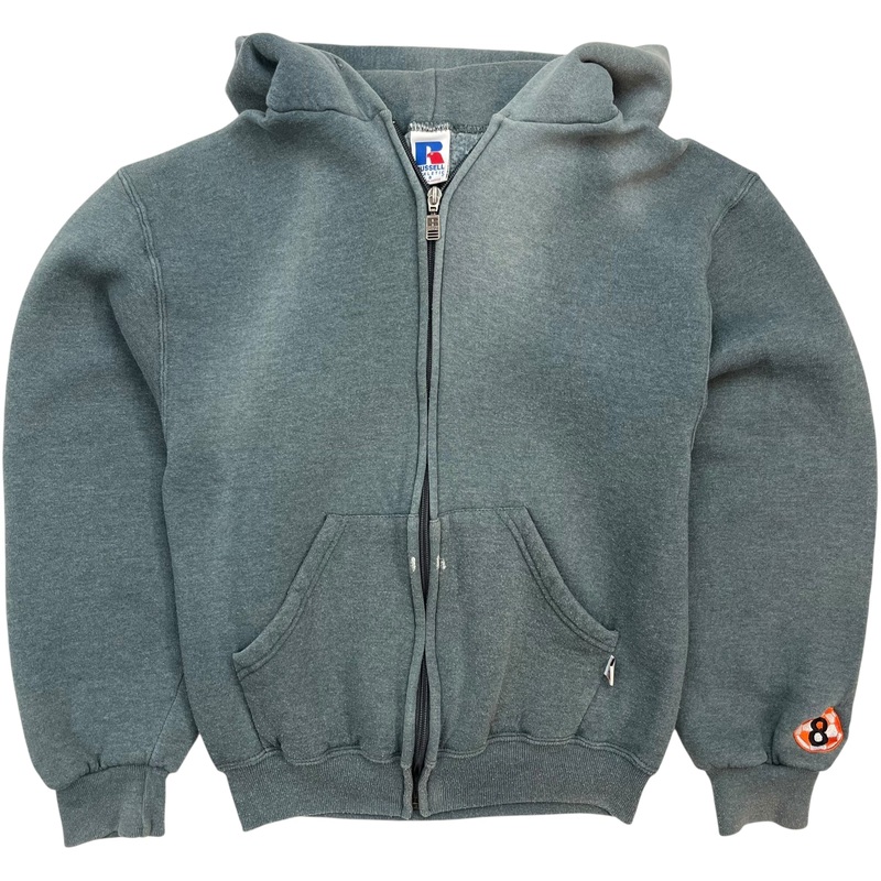 Vintage Russell Athletics Zip Up Hoodie Grey/Green
