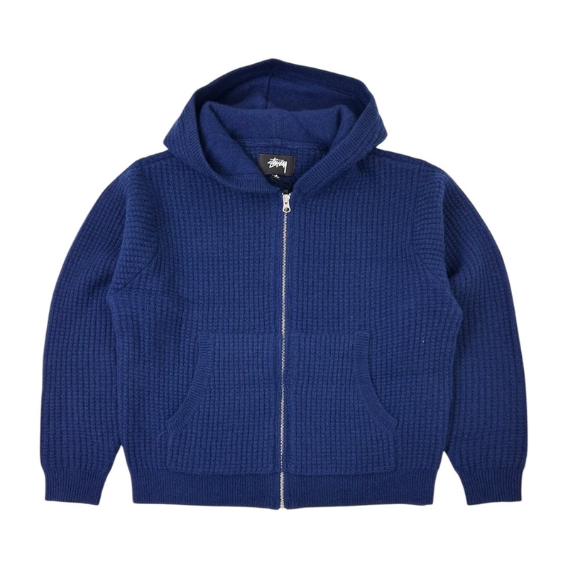 Stussy Cashmere Zip-Up Hoodie Navy