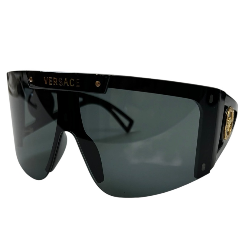 Versace Medusa Icon Shield Sunglasses Black/Gold