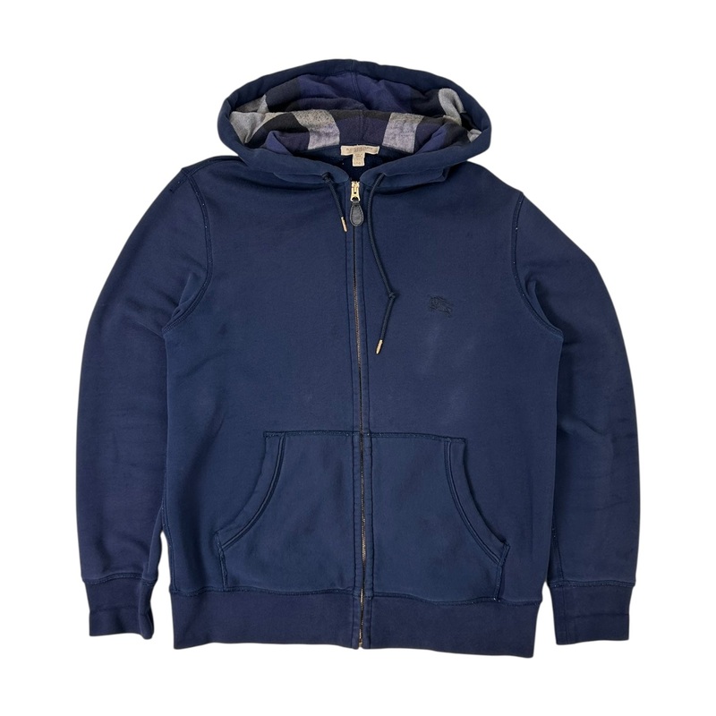 Vintage Burberry Zip-Up Hoodie Navy