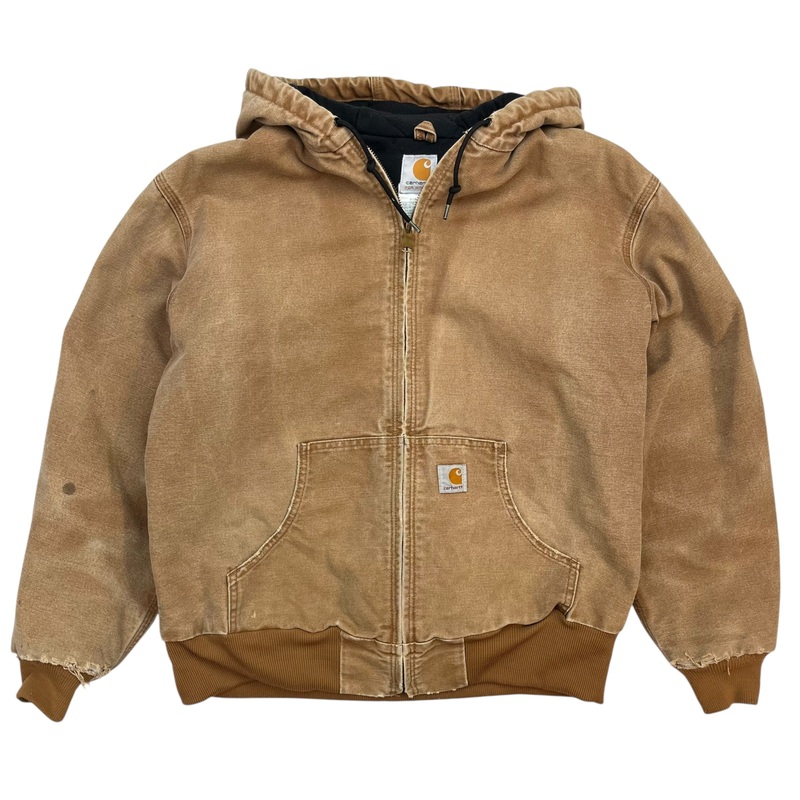 Vintage Carhartt Active Hooded Jacket Tan Brown