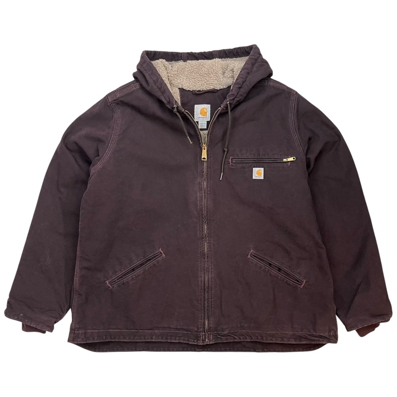 Vintage Carhartt Womens Sherpa Lined Detroit Jacket Maroon