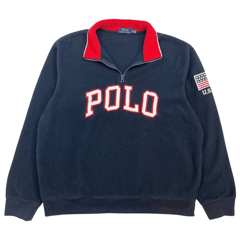 Vintage Polo Ralph Lauren Quarter Zip Navy Blue