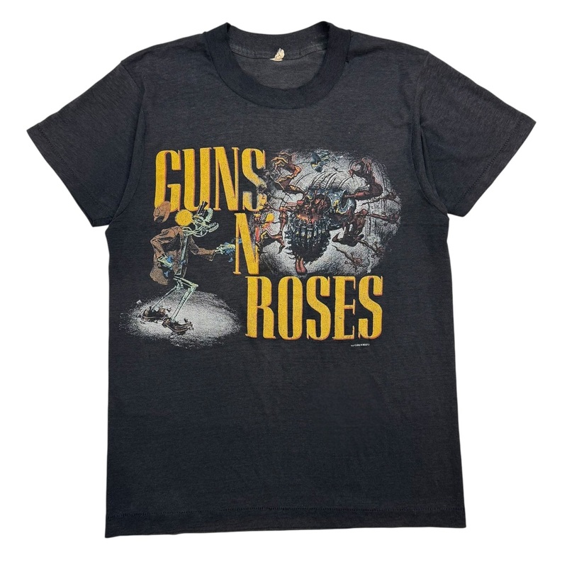 1987 Guns N Roses Was Here Tee Faded Black