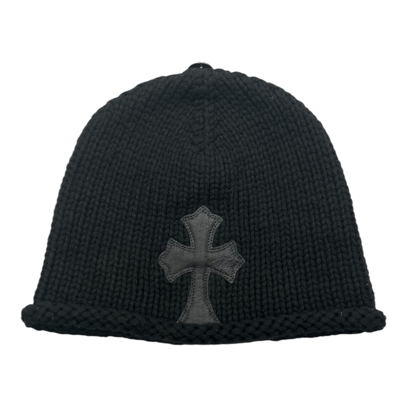 Chrome Hearts Leather Cross Beanie Black
