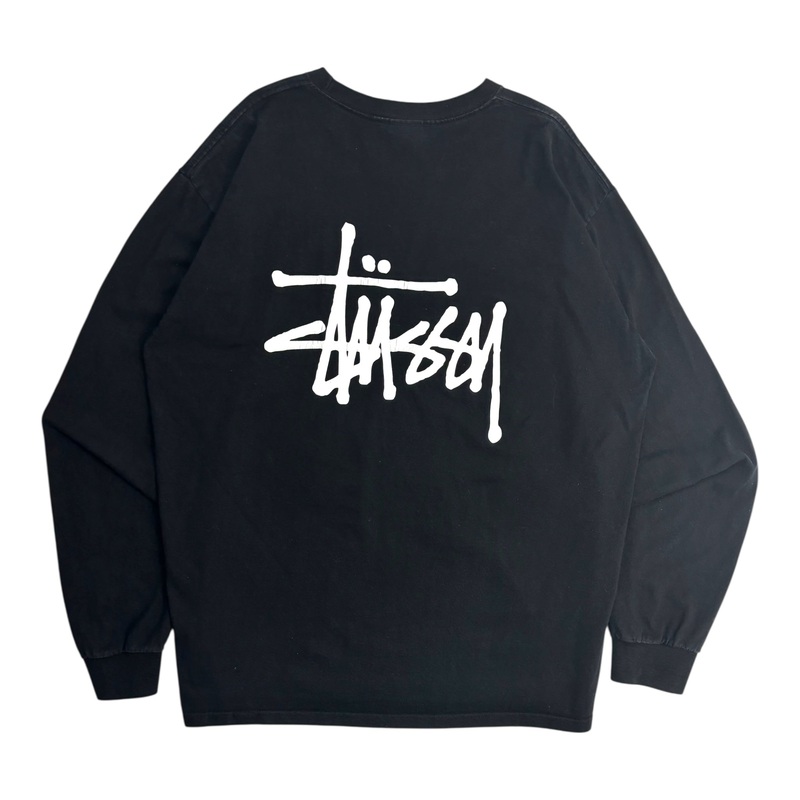 Stussy Stock Logo Long Sleeve Black